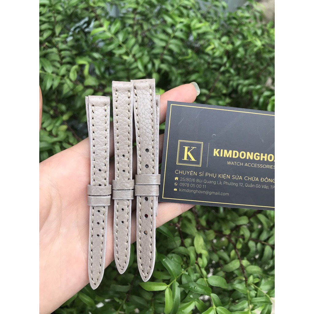 Dây da bò đồng hồ màu trắng chính hãng Tây Ban Nha ảnh thật 100%