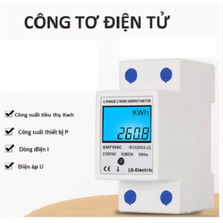 Công tơ điện tử 1 pha đa năng 80A đo 4 thông số công suất tiêu thụ, điện áp, cường độ dòng điện