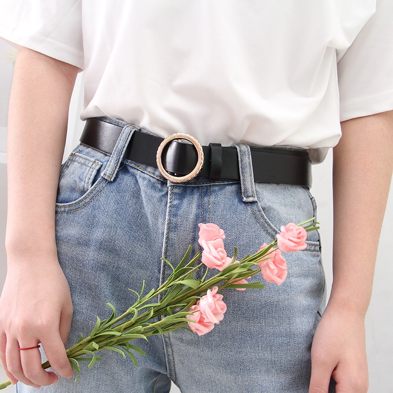 Thắt Lưng Màu Vàng/Bạc Đơn Giản Thời Trang Hàn Quốc