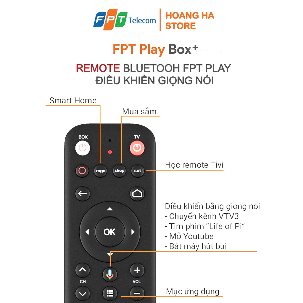 Remote FPT Play Box Có Tính Năng Điều Khiển Giọng Nói - Kết Nối Bluetooth - Google Assistant - Phân phối chính hãng FPT | BigBuy360 - bigbuy360.vn