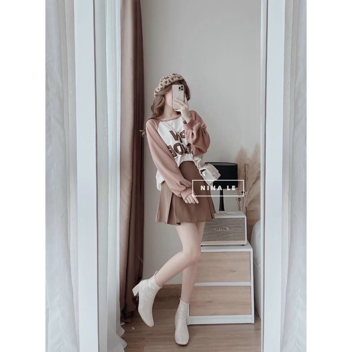 Sét Áo Phối Chân Váy Xếp Ly Cực Hot Cho Các Bạn Nữ Mặc Đi Chơi Dự Tiệc SIêu sinh HHP