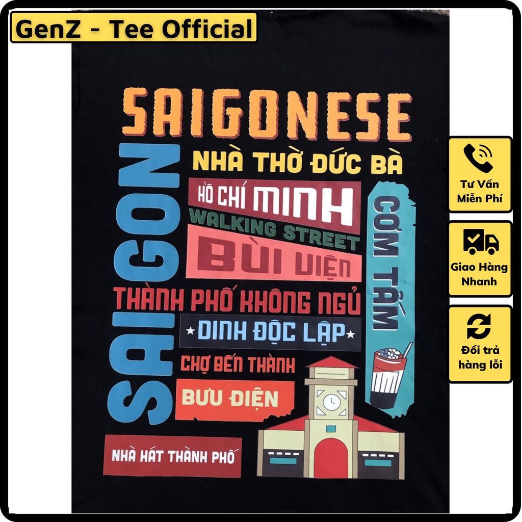 Áo Thun Local Brand Sài Gòn, Áo 63 Tỉnh Thành Nam Nữ Form Rộng Unisex Genz Cá Tính