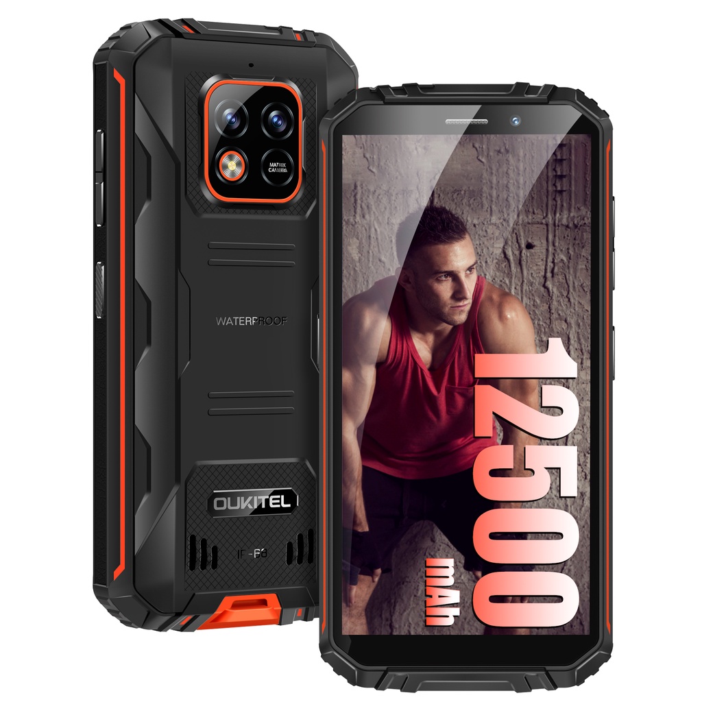 OUKITEL WP18（5.93" HD + / 12500mAh / IP68 và IP69K / 7GB + 32GB / 1TB / Helio A22 / 18W sạc nhanh 4G thẻ kép / Face ID / OTG / GPS）Điện thoại chống thấm nước mạnh mẽ