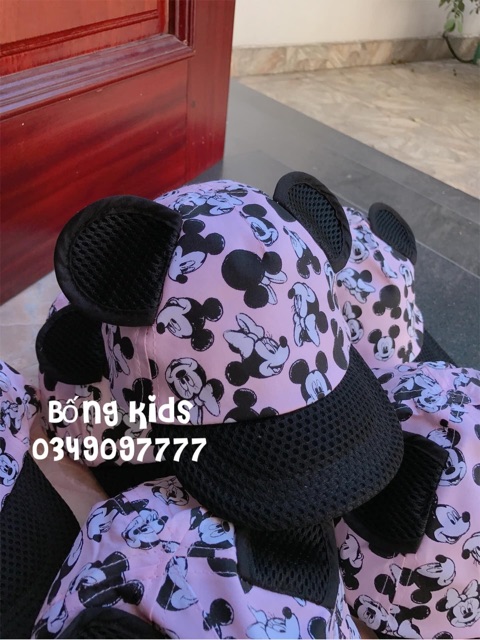 Mũ Bé Gái Minnie Tai Nổi Phối Lưới Pink