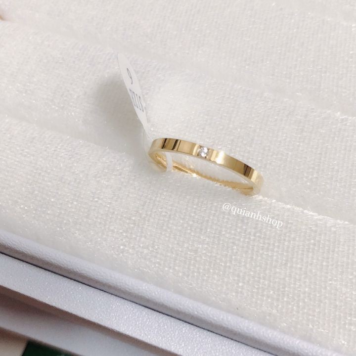 Nhẫn Titan - Nhẫn Titan Đính 1 Đá Chìm Màu Vàng