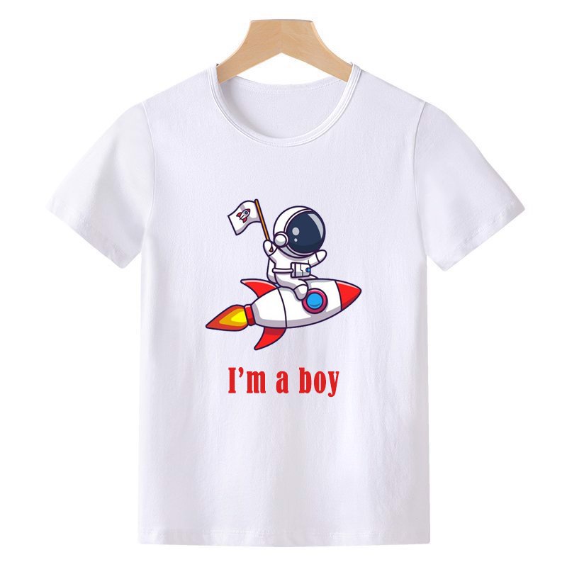 Áo thun bé trai kiểu phi hành gia