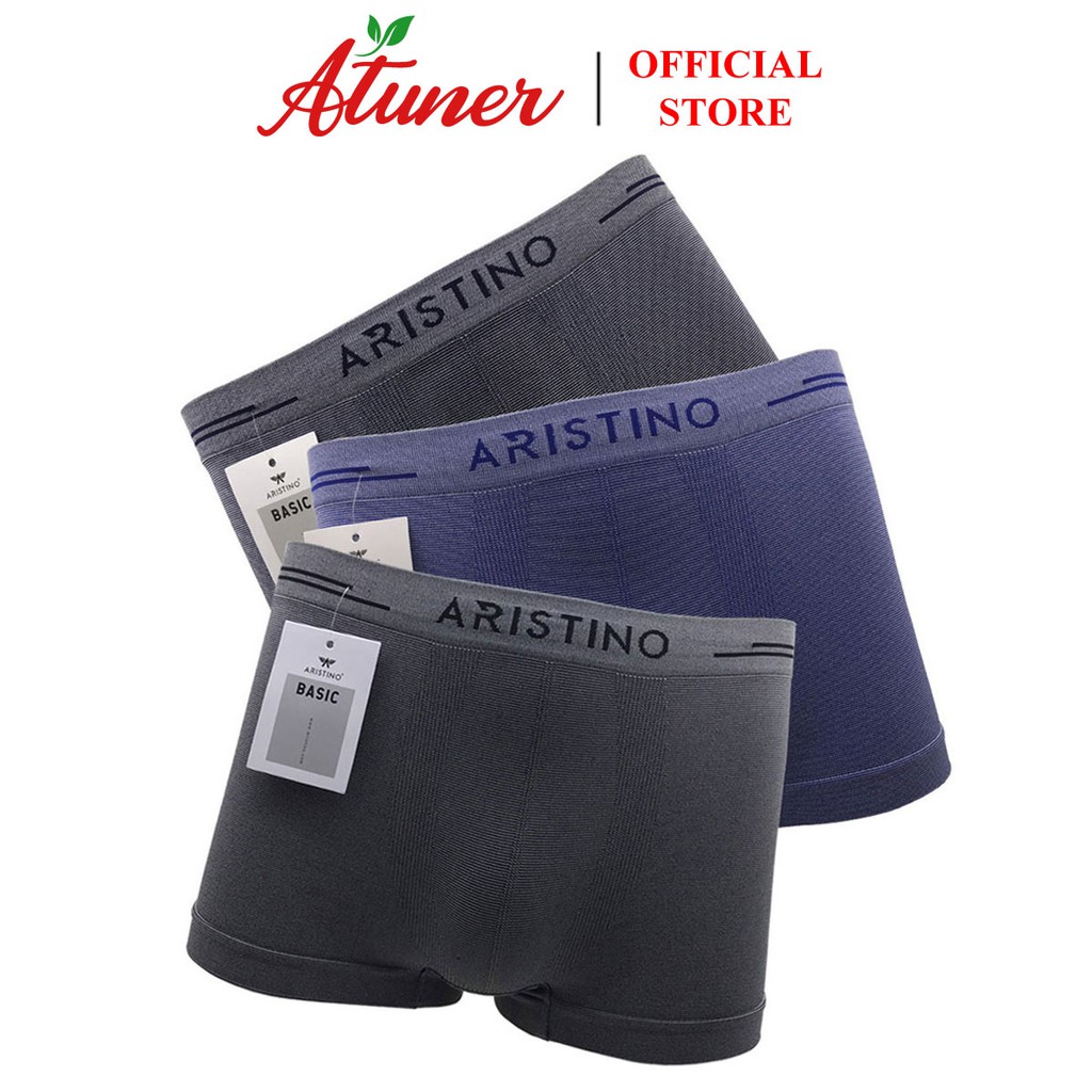 Combo 3 quần lót nam Boxer Aristino ABX064 dệt liền cao cấp, siêu nhẹ, co dãn 4 chiều