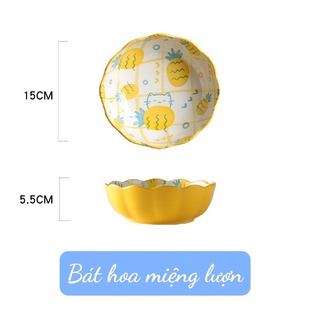 Bát đĩa sứ đẹp cute, bát đĩa dứa