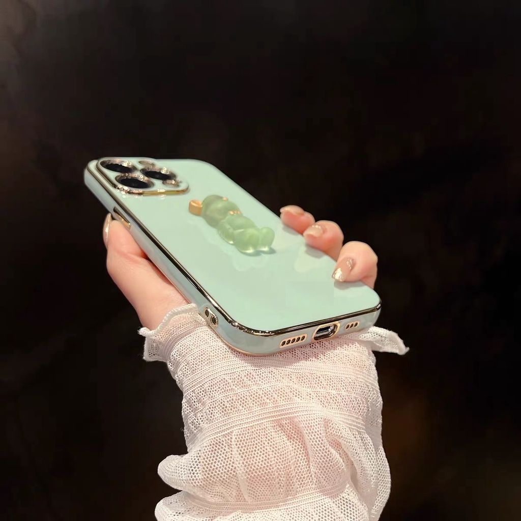 Ốp Điện Thoại Mềm Mạ Điện Hình Gấu Cho iPhone 14proamxc 13proamx 11 11 pro 11 pro max 12 12 12 pro 12 pro max