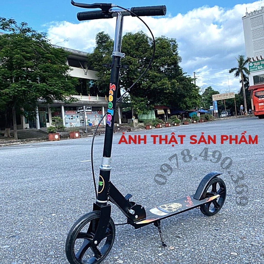 Xe Trượt Scooter cỡ lớn, có phanh tay,chân chống chịu tải đến 150kg cho thiếu niên và người lớn