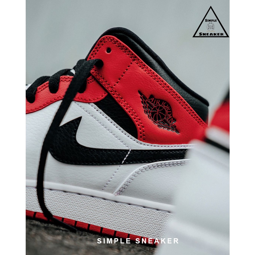 Giày Nike Jordan 1 Chính Hãng FREESHIP Jordan 1 Mid Chicago White Toe - Giày Sneaker Thể Thao Nike - Simple Sneaker