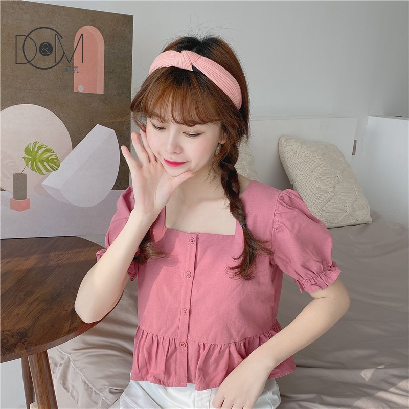 Áo Sơ Mi Tay Ngắn Kiểu Dáng Ngọt Ngào Cho Nữ | BigBuy360 - bigbuy360.vn