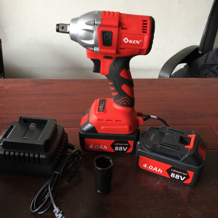 Máy Siết Bulong KEN 118V, Khoan Pin, Bắn Vít, Siết ốc KHÔNG CHỔI THAN, Loại 2 PIN