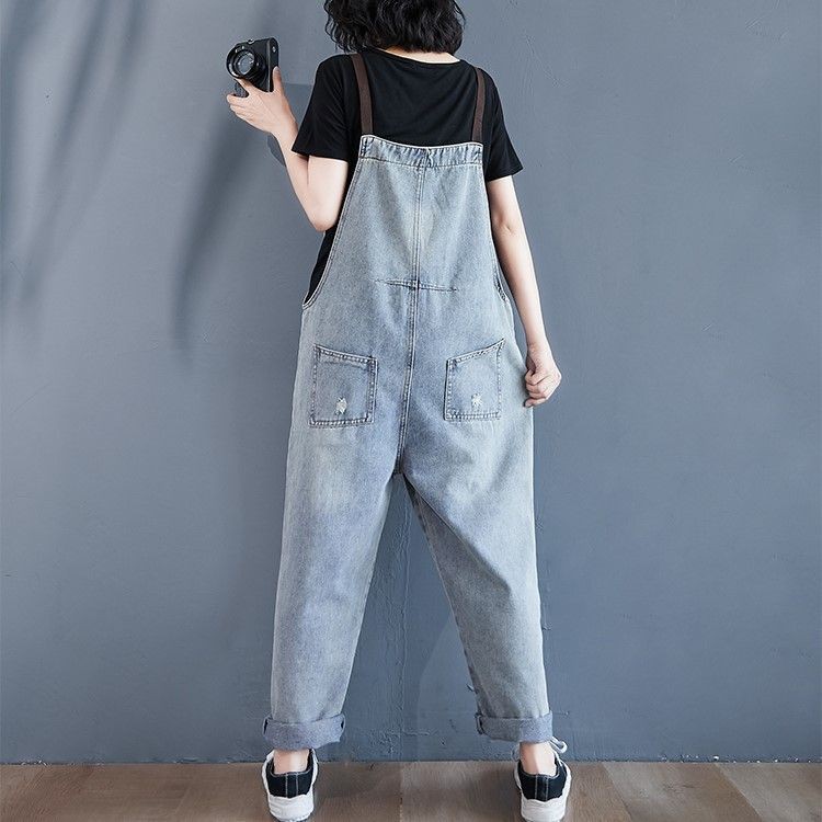[ORDER] Quần yếm jean dáng rộng dây da (size M-XXL fit đến 80kg) - Có ảnh thật | BigBuy360 - bigbuy360.vn