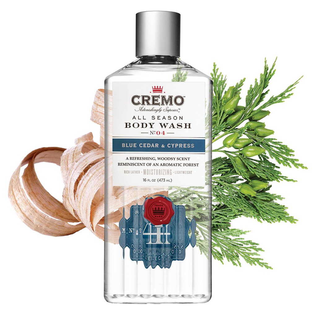 Sữa tắm Cremo Blue Cedar & Cypress (100-473ml) - Chính Hãng US Mỹ