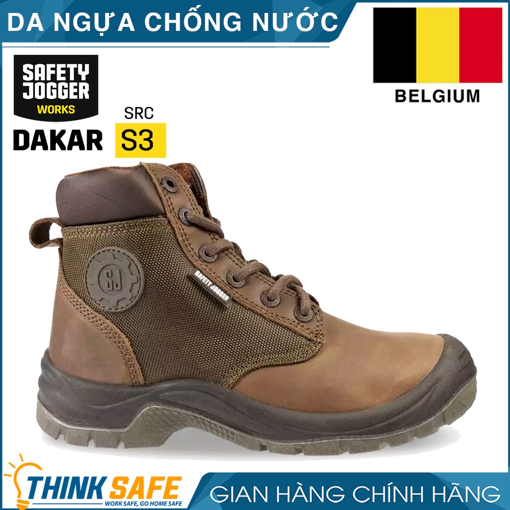 Giày bảo hộ Jogger Dakar S3-SRC da ngựa siêu bền chống thấm nước, đạt chuẩn Châu Âu (nâu) - Thinksafe