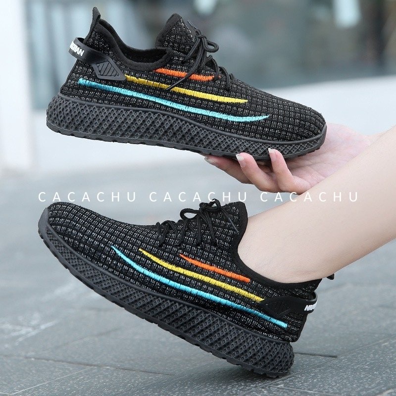 Giày thể thao nữ sneaker chạy bộ đẹp hot trend 2021 CACACHU G006, đế siêu êm phối 3 viền màu thời trang giá rẻ