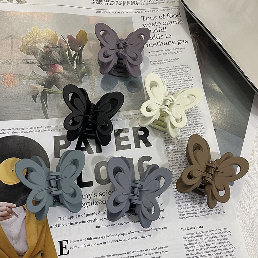 Kẹp tóc càng cua hình bướm thiết kế rỗng phong cách Hàn Quốc cổ điển đơn giản dễ phối đồ nhiều màu tùy chọn cho bạn nữ