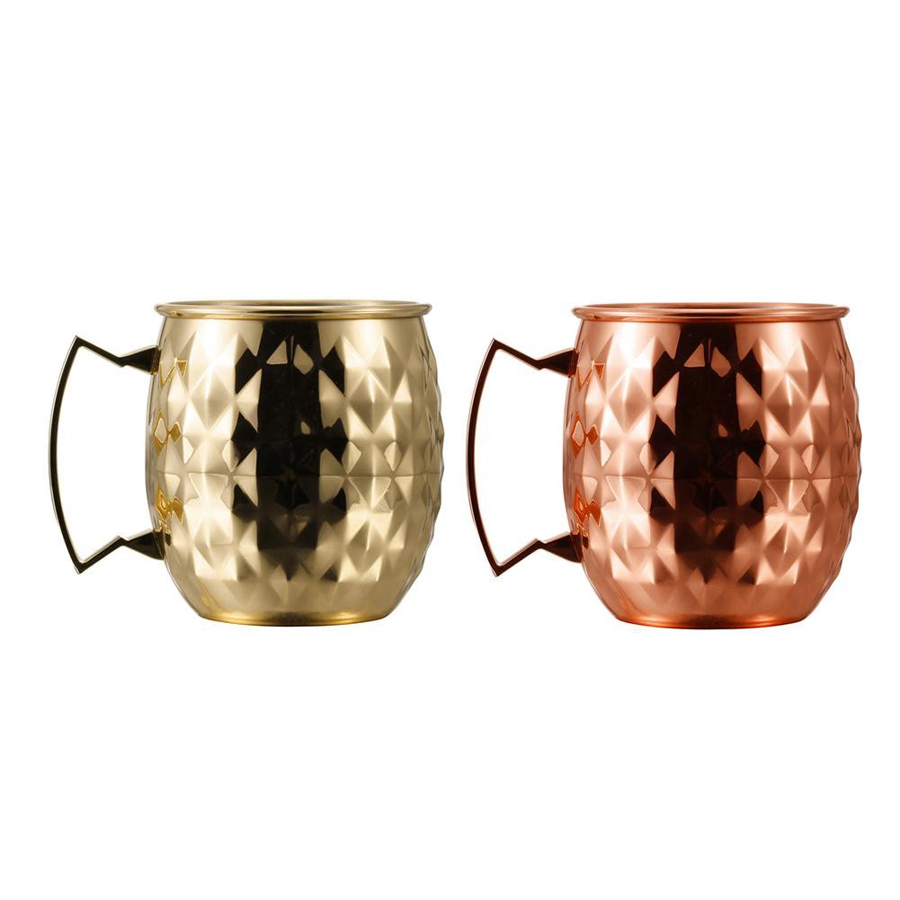 1 Piece 550ml Perfect Hammered Moscow Mule Mug Drum- Copper Plated Beer Cup Coffee Cup Stainless