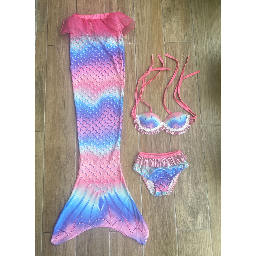Quần áo tắm nàng tiên cá cho bé gái đồ bơi đi biển áo ngực hến đồ chơi hóa trang trẻ em E1024