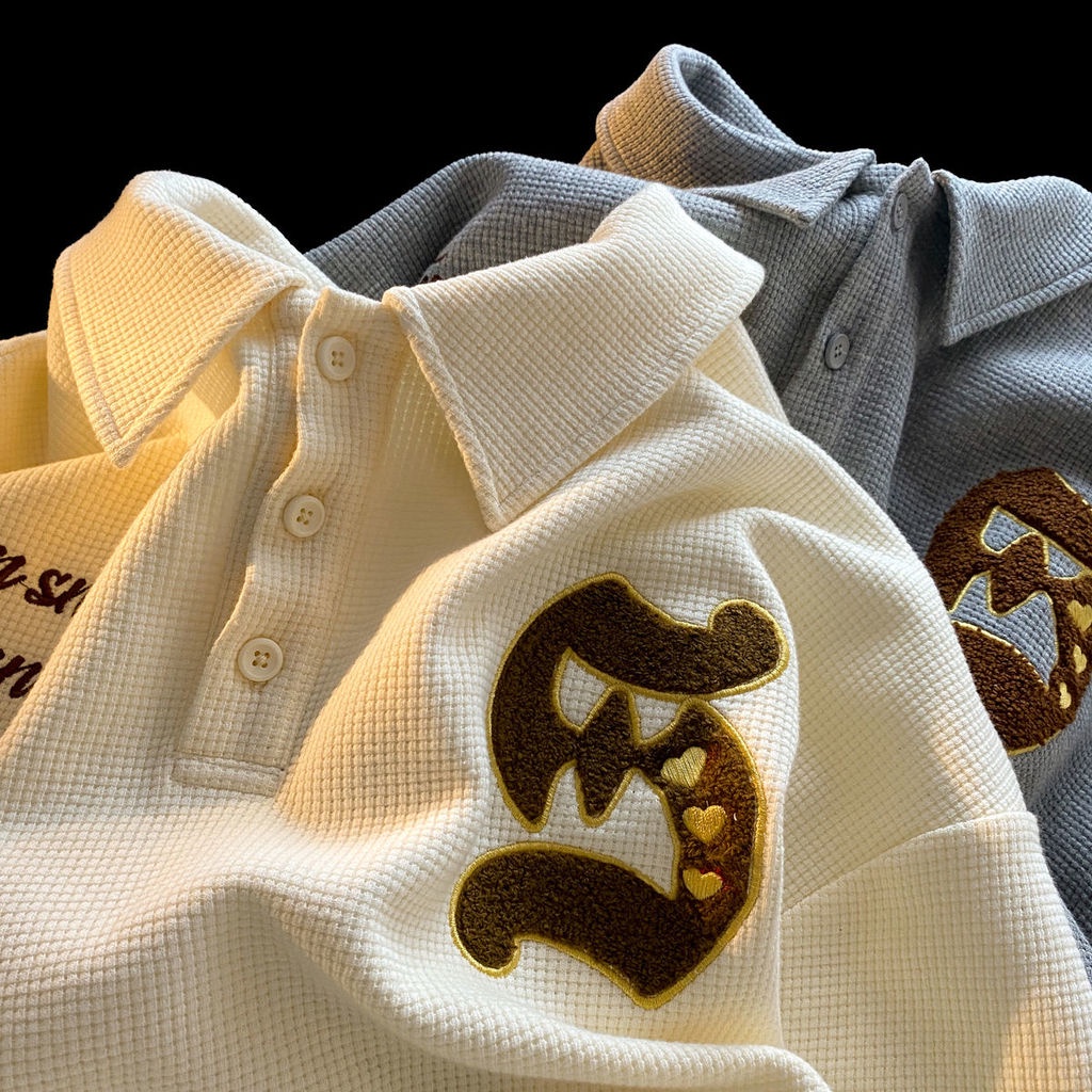 Áo Sweater Mỏng Cổ POLO Thêu Họa Tiết Thời Trang Thu Đông Cho Nữ