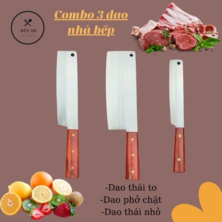 Bộ dao nhà bếp chất lượng 3 món A1, Dao làm bếp Nhật Bản thép trắng không gỉ
