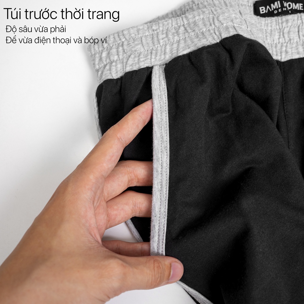 Quần đùi nam BAMIHOME chất liệu thun cotton cao cấp mặc nhà, mặc ngủ thoải mái QTV