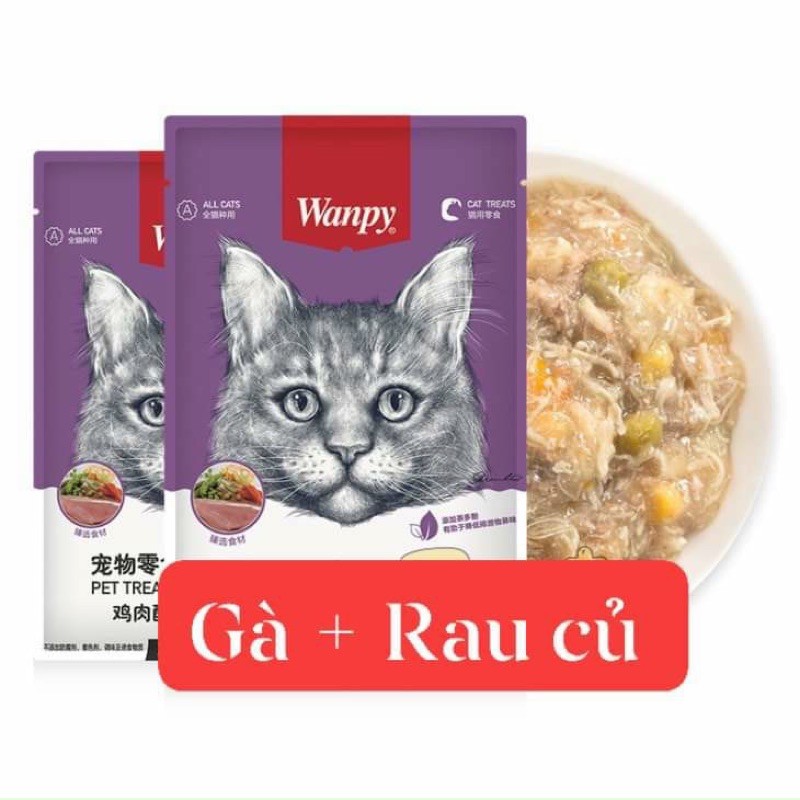 Thức ăn pate cho mèo Wanpy gói 80 gr