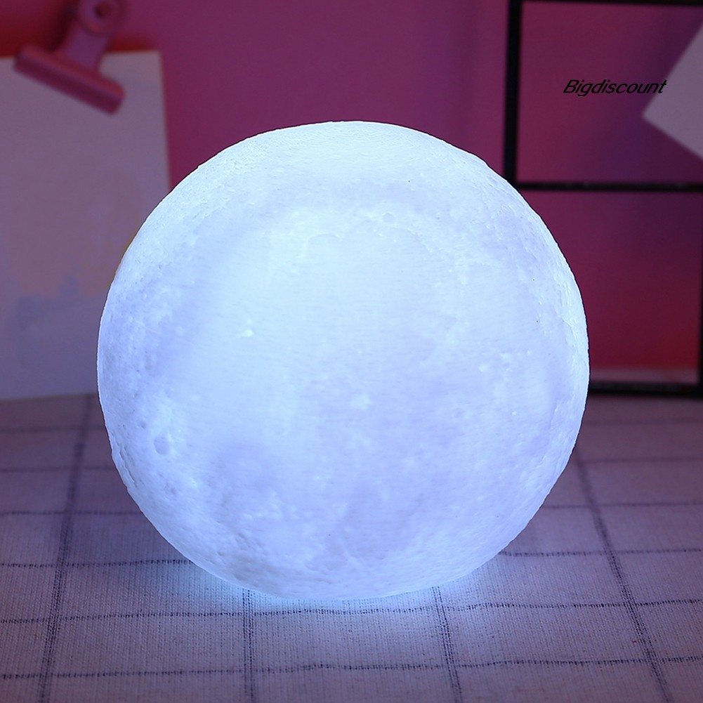 Big_Round Moon Shape Battery Powered LED Light Lamp Home Bedroom Study Room Decor