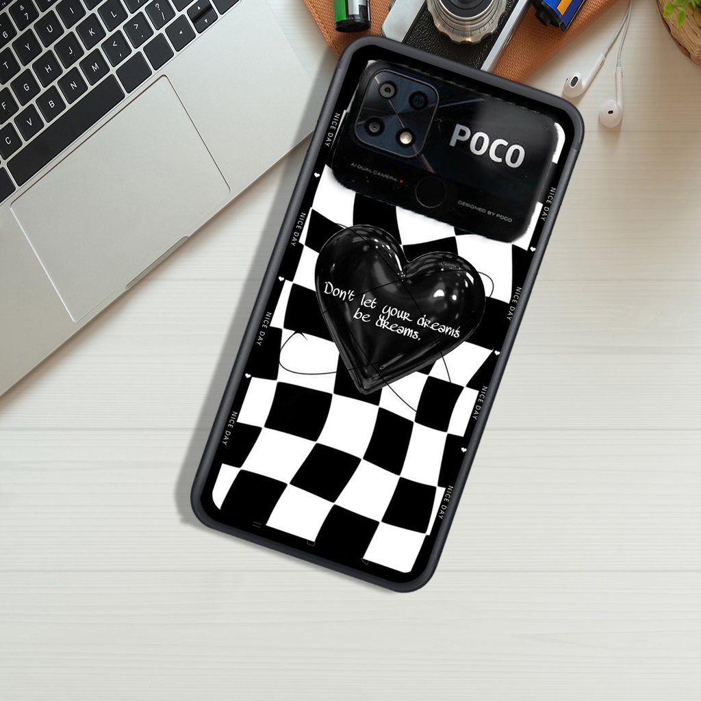 Ốp Lưng XIAOMI POCO C40  , In Hình &quot;Black Heart&quot; Phong Cách Đẹp.