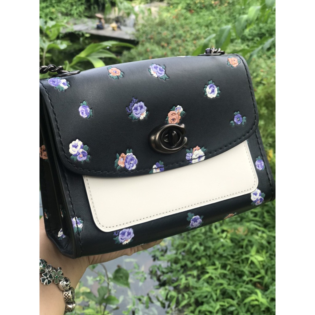 Túi xách chính hãng nữ Coachh retail 76124 màu Black Multi size 18cm