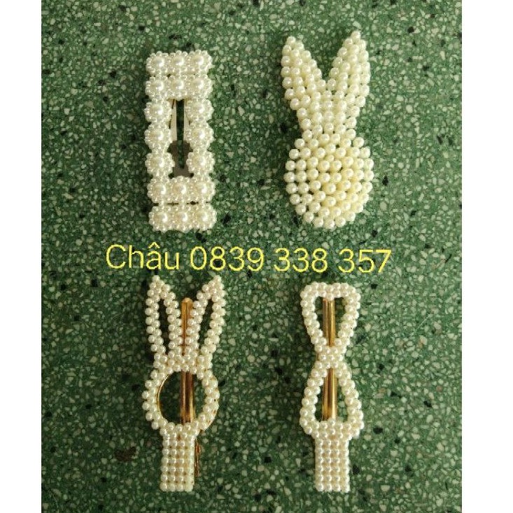 Kẹp tóc đính hạt cườm