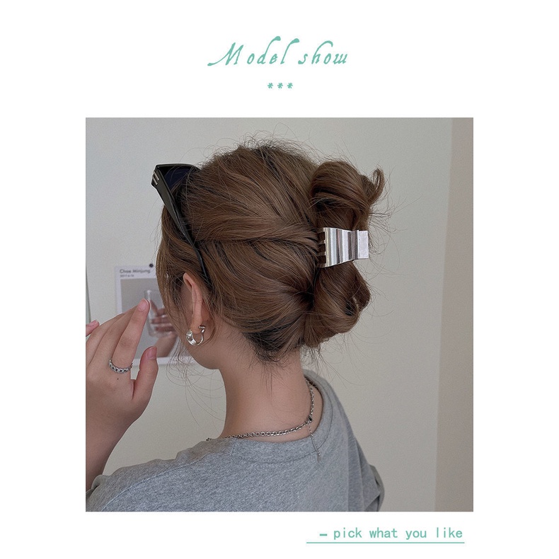 Kẹp tóc kim loại cỡ lớn thời trang phong cách Hàn Quốc hàng mới 2021