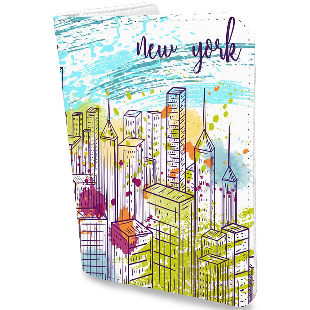 Bao Da Passport Du Lịch NEW YORK - Ví Đựng Hộ Chiếu Và Thẻ Phụ Kiện Sắc Màu - Passport Cover Holder - PPT168