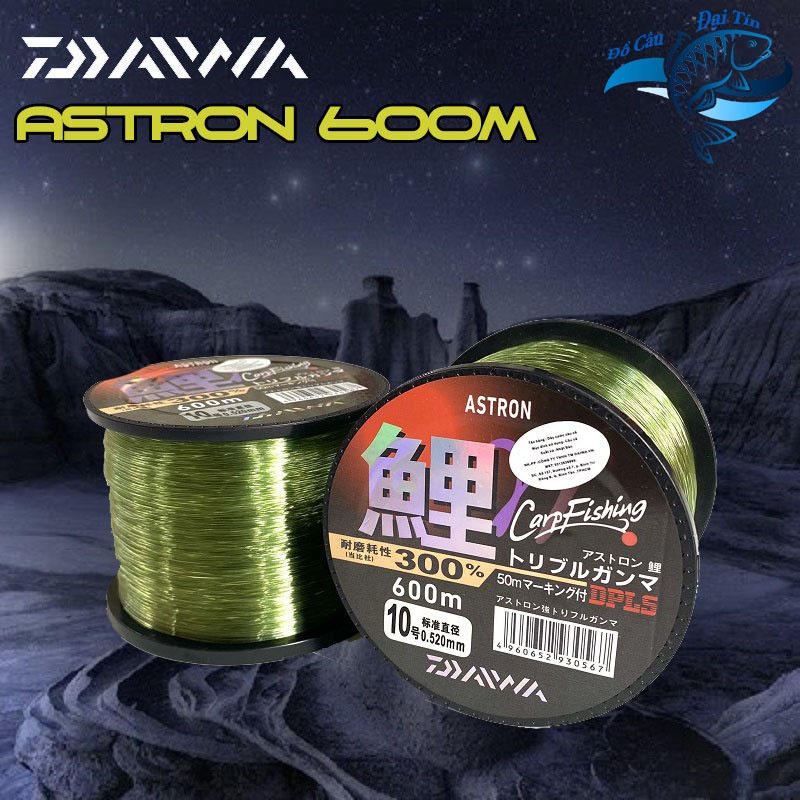 Cước Câu Cá Cao Cấp Daiwa AsTron 600m (Chính Hãng Công Ty), Cước Siêu Bền, Chống Xoắn, Chống Xước