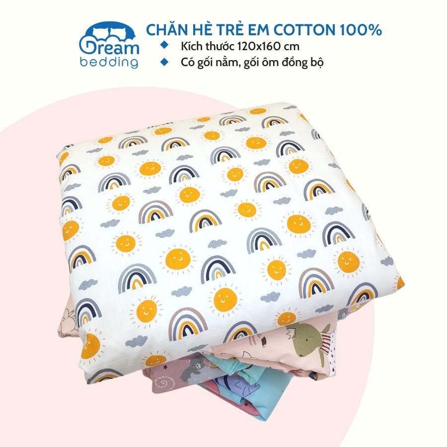 Chăn hè trẻ em DreamBedding cotton 100% size 120x160cm mềm mát thấm mồ hôi tốt
