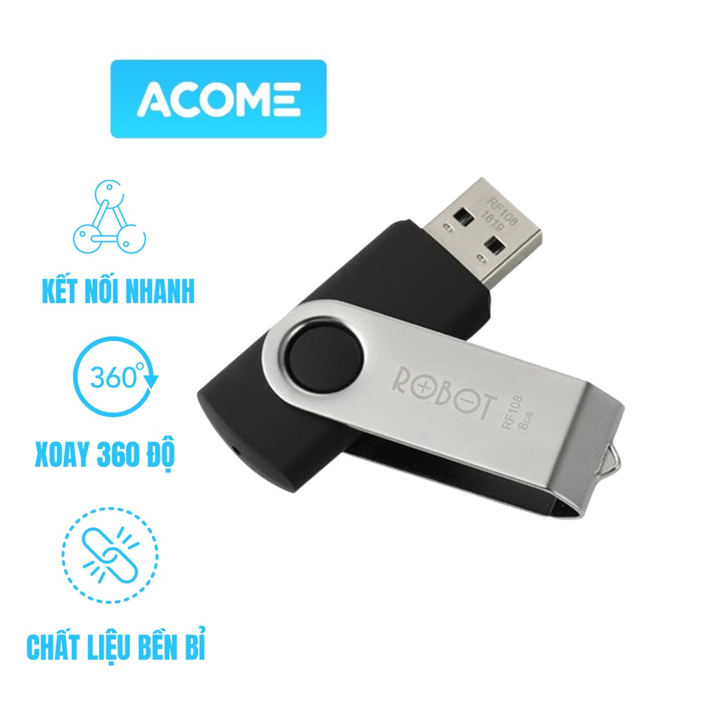 USB 8GB/16GB ACOME RF108/RF116 2.0 Kết Nối Nhanh Tốc Độ Ghi Đọc Nhanh Siêu Nhẹ