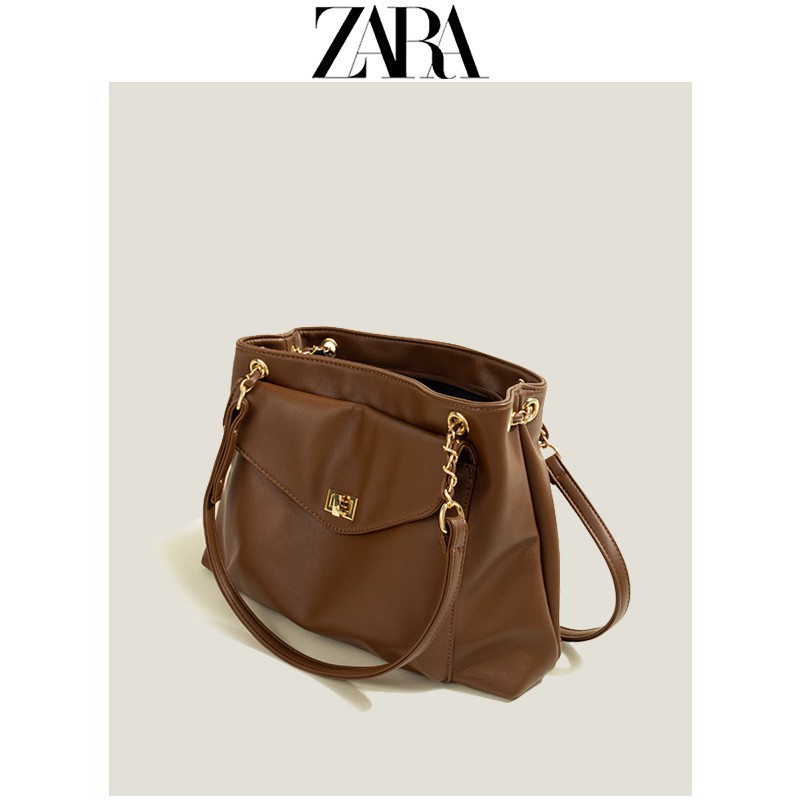 ☸◐■ZARA túi phổ biến năm nay nữ 2021 mới hợp thời trang retro giản dị chất lượng cao lớn đựng dung tích
