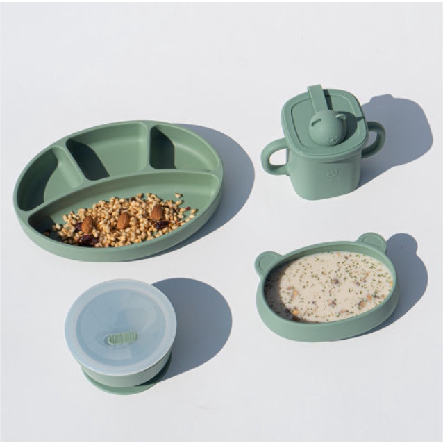 COMBO 4 món đồ ăn dặm silicon cao cấp chính hãng Bluemama