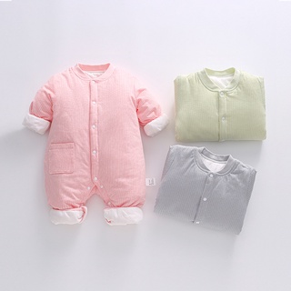 Áo liền quần chần bông dễ thương giữ ấm mùa thu đông cho bé sơ sinh