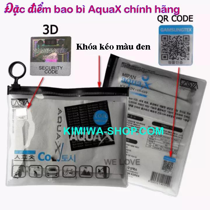 Ống Tay Chống Nắng AquaX Chính Hãng Hàn Quốc - Màu Blue/Xanh Nhớt