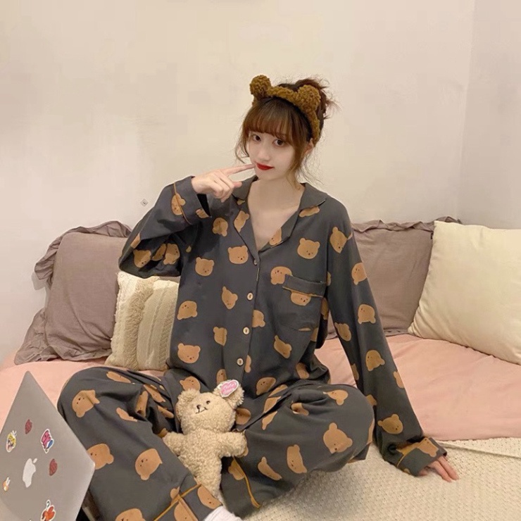 Đồ bộ nữ pijama bò sữa mặc nhà, bộ ngủ nữ dài tay chất kate mát lạnh Daily đẹp