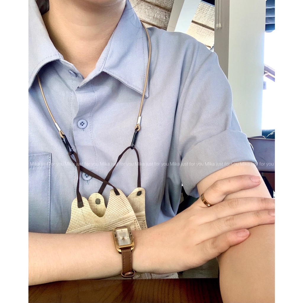 Áo sơmi Freesize tay ngắn chất liệu Kate dày dặn có túi phong cách Hàn