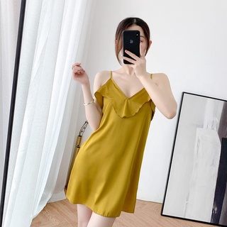 Váy ngủ lụa 2 dây tai bèo