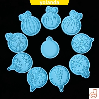 ☆YOLA☆ Pendant Christmas Ball Mold Resin Crafts Jewelry Making Tool Keychain Molds Candy Chocolate Xmas ball Cake Tools Clay Mold Silicone Moulds