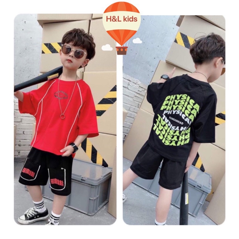Bộ bé trai in chữ PHYSICAL size đại cồ