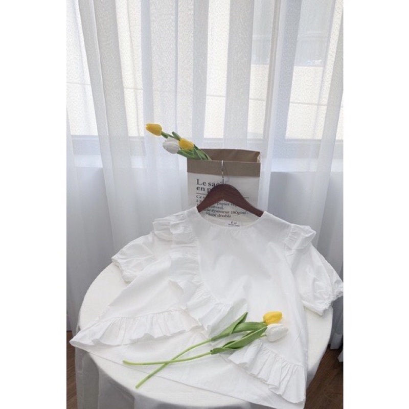 Áo bbd bèo gấu chéo cộc tay