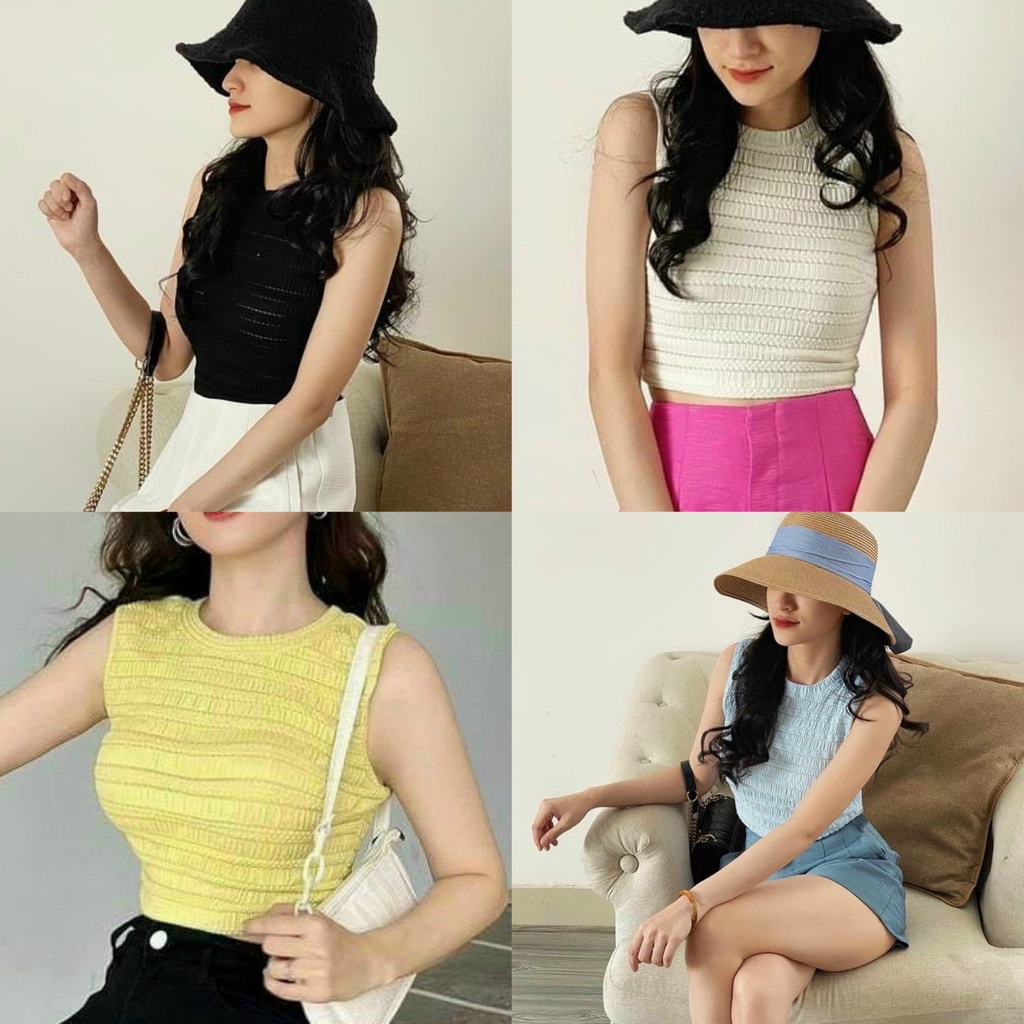 Áo ba lỗ nữ dáng croptop chất xốp mềm co giãn PANOSI - A652