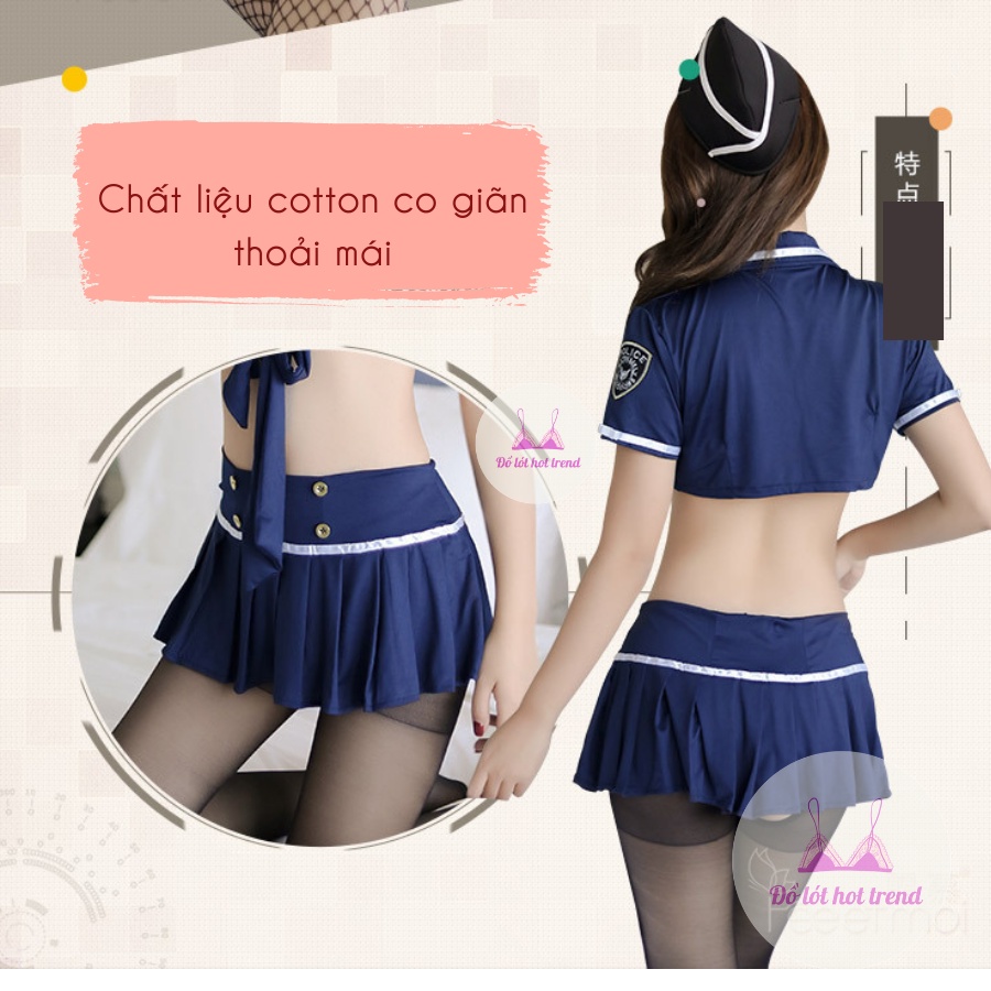 Bộ đồ ngủ sexy cosplay cô nàng cảnh sát gợi cảm + quần chip G-string - Nóng bỏng, thoải mái, dễ chịu | BigBuy360 - bigbuy360.vn