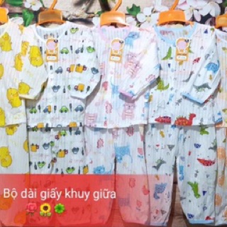 Bộ cotton giấy dài tay cho bé